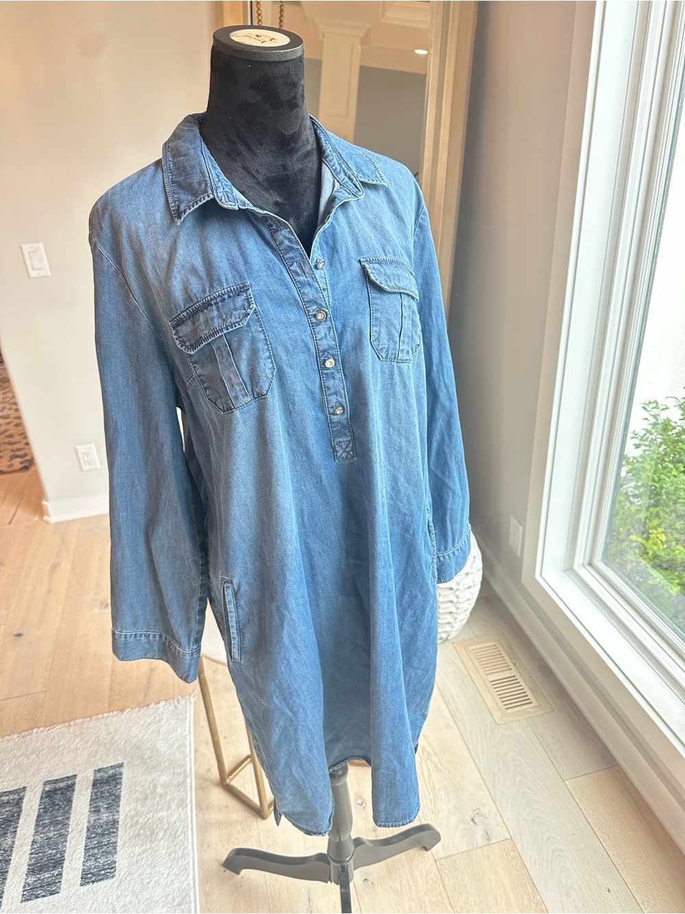 Chico's Light Blue Denim Tunic Dress
